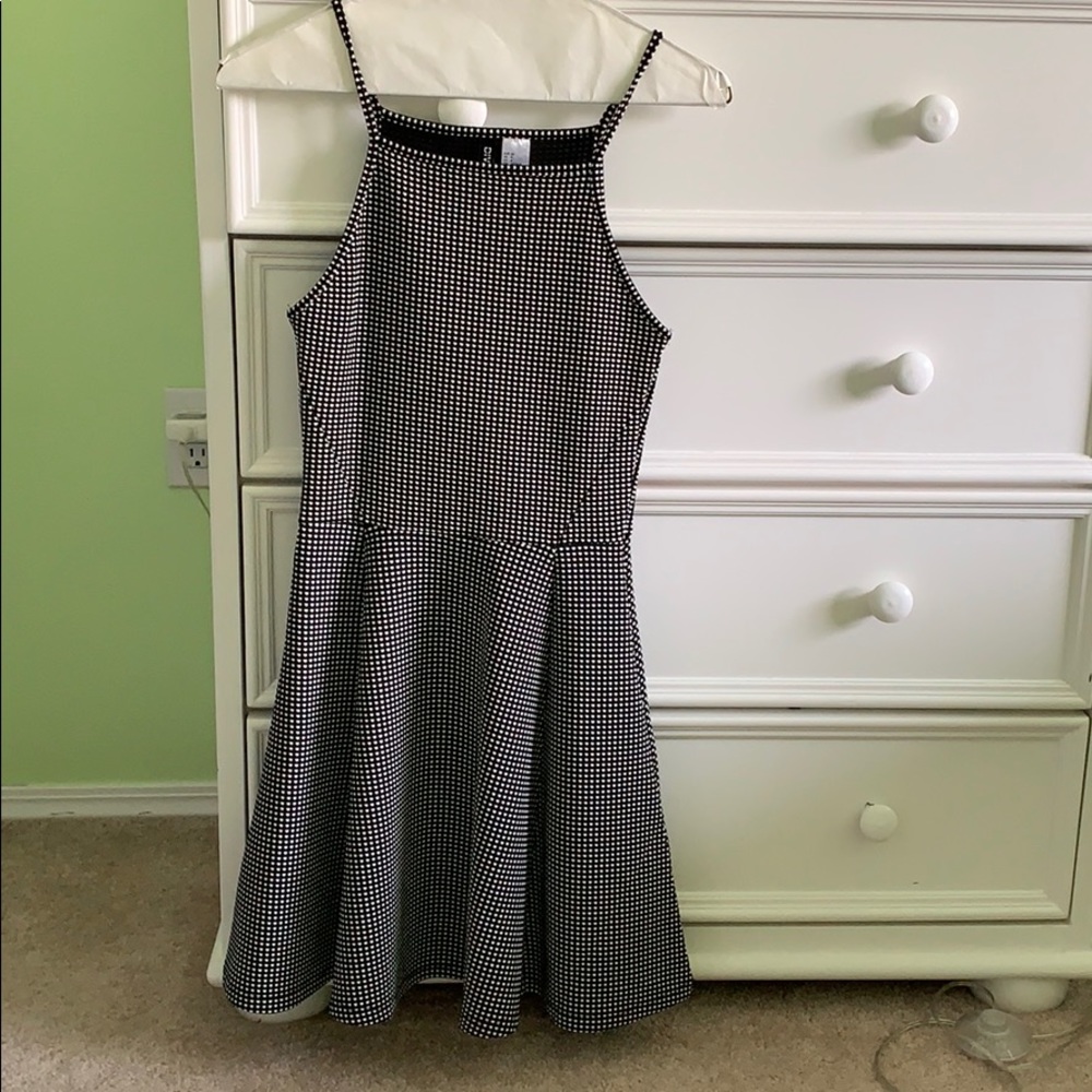 H&M black and white checkered dress
